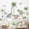 Large Dinosaur Wall Stickers Tropical Animal Dino Palm Tree Plants Wall Art Decals (164 * 83cm)